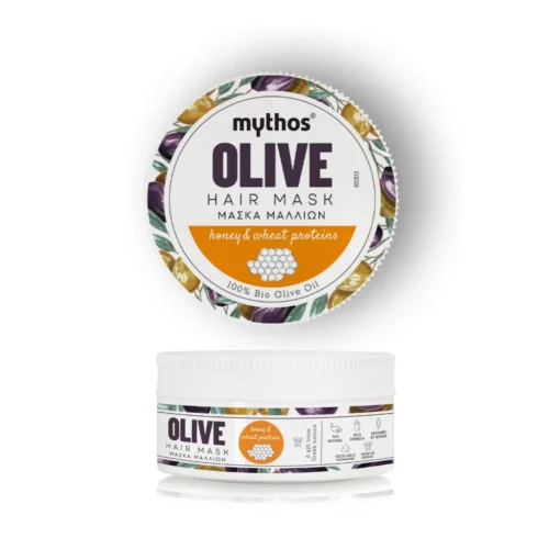 mythos olive hair mask with honey