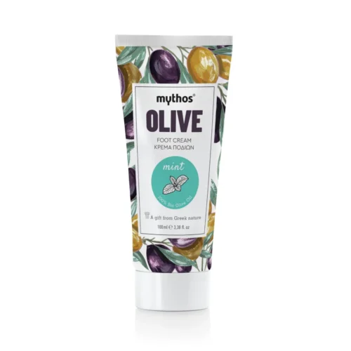 mythos olive foot cream with mint